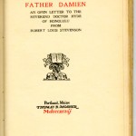 Reprints from The Bibelot Series (1897-1902) - R.L. Stevenson's "Father Damien." Title page.