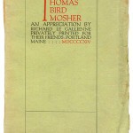 Books Privately Printed (1892-1923) - Richard Le Gallienne's "Thomas Bird Mosher -- An Appreciation." Cover page.