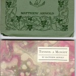 Golden Text Series (1908-1911) - Solid green wrapper and marbled paper version of Matthew Arnold's "Thyris" with Charles Ricketts design. Covers.