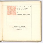 Golden Text Series (1908-1911) - George Meredith's "Love in the Valley." Title page.