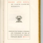 Ideal Series of Little Masterpieces (1906-1909) - D. G. Rossetti's "Hand and Soul." Title page.