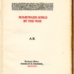 Miscellaneous Series (1895-1923) - "Homeward Songs by the Way" by A.E. Title page.