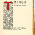 Miscellaneous Series (1895-1923) - "The Present Crisis" by James Russel Lowell. Title page.