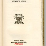 Old World Series (1895-1909) - Andrew Lang, trans. "Aucassin & Nicolete." Title page.