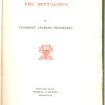 Reprints of Privately Printed Books Series (1897-1902) - A. C. Swinburne's "The Heptalogia." Title page.