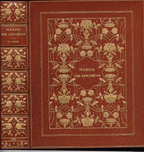 TOOF & Co. exhibition binding on "Marius the Epicurean"; Mosher, 1900; Copy No. 3 of 4 printed on vellum.