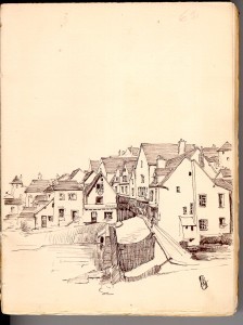 Pen and ink drawing in "The Poems of Master Francois Villon of Paris" (1909).