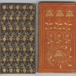 Zaehensdorf Exhibition Binding for The Mosher Books - (Left) Black - Michael Field's "Underneath the Bough" (1898); (Right) Light Brown - Swinburne's "Atalanta in Calydon" (1897)